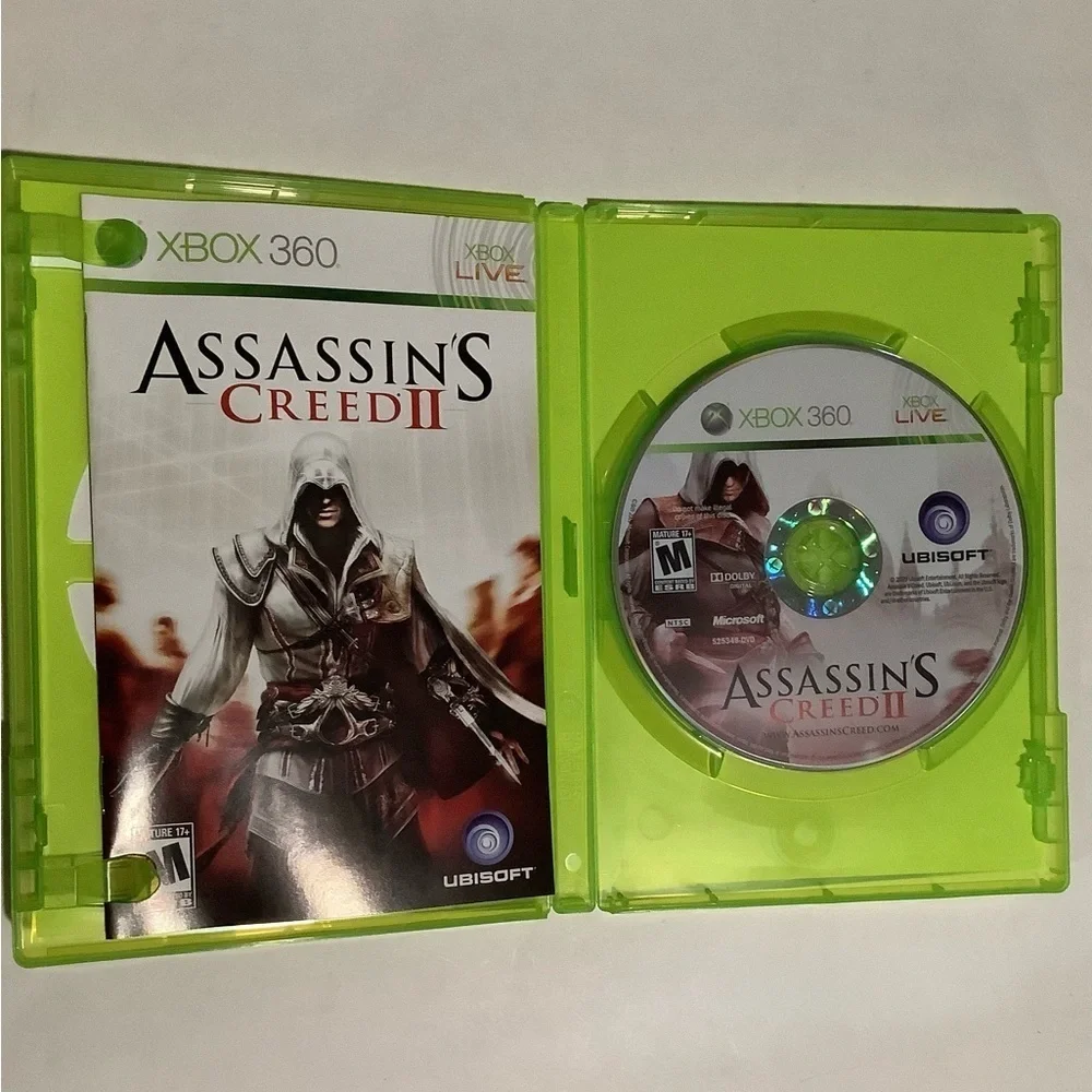 Assassin's Creed II Xbox 360 Game - Green Case Red Logo